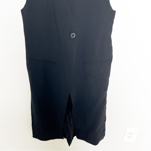 Zara Black Vest Jacket Sleek Layering Essential - Picture 7 of 8